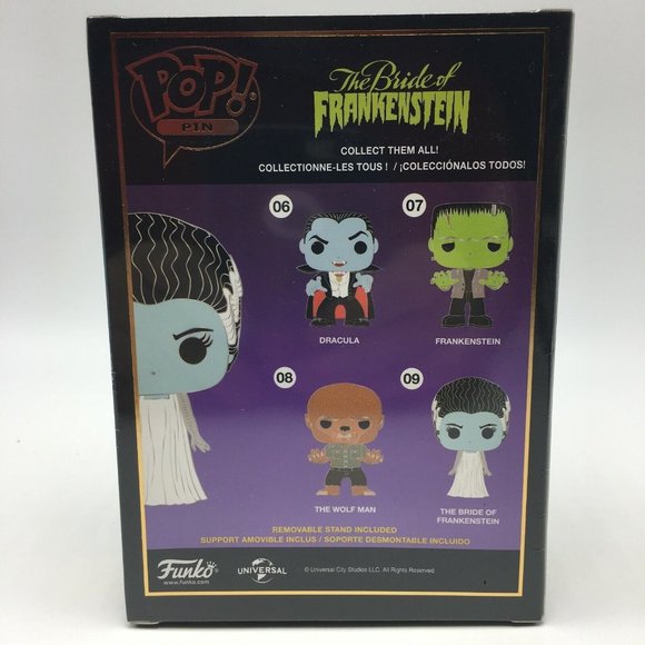Funko Pop Large Enamel Pin - Monsters - The Bride of Frankenstein (#09, NEW) - Picture 5 of 8